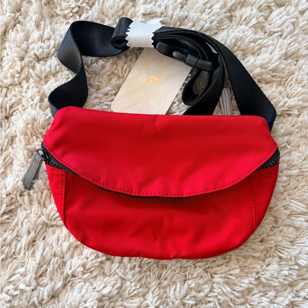 Fabletics Red Crossbody Bag with Black Strap